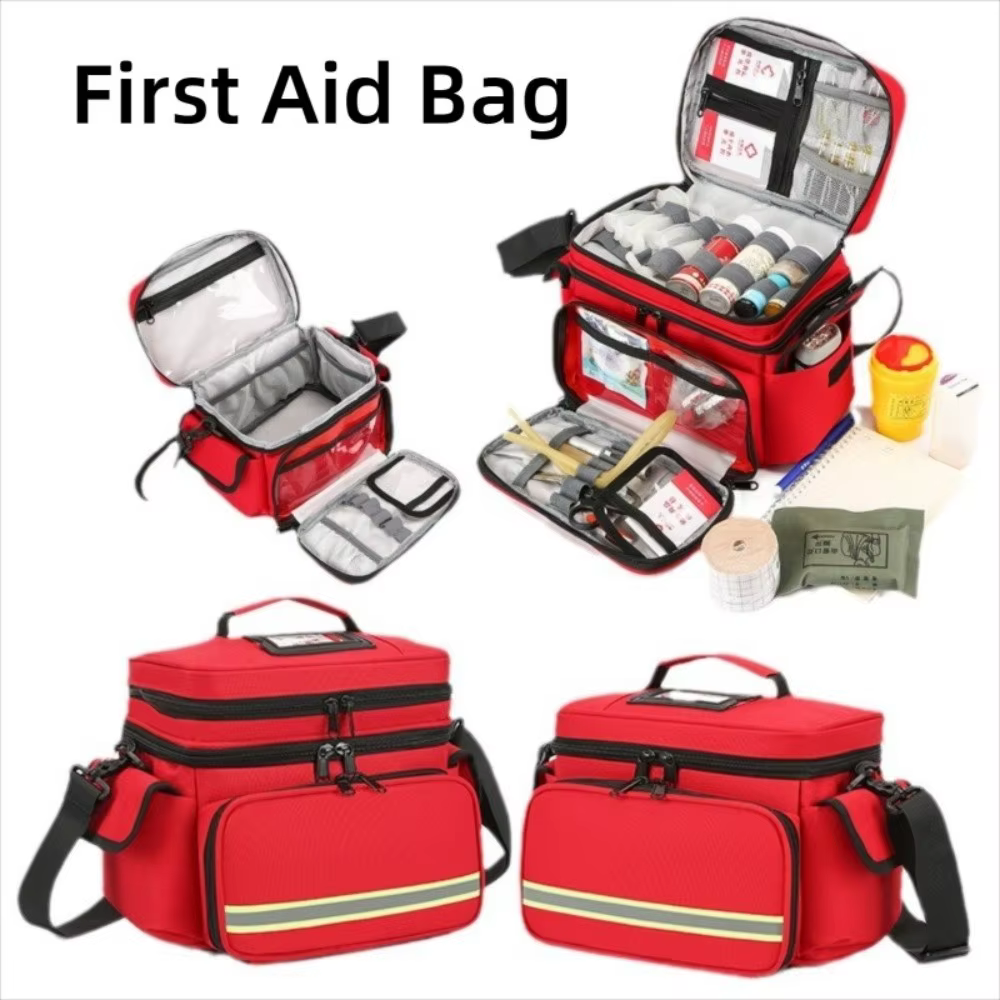 Sac à médicaments étanche Double couche, sauvetage d'urgence vide, sac de traumatologie d'urgence, fermeture éclair, multi-poches, organisateur de premiers intervenants