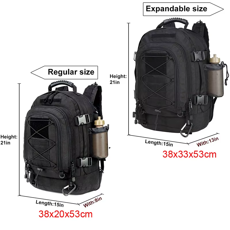 LQARMY 60L sac à dos tactique militaire sac à dos d'assaut de l'armée en plein air 3 jours sac à dos de voyage extensible randonnée Molle Bug Out sac