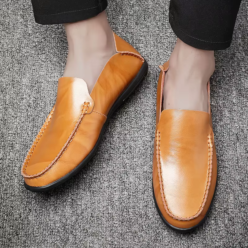 Chaussures pour hommes en cuir véritable souple de haute qualité, mocassins décontractés à enfiler, confortables et paresseux, grandes tailles 47 et plus, souples