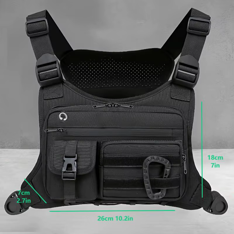 Sac de poitrine tactique d'extérieur unisexe pour la course à pied