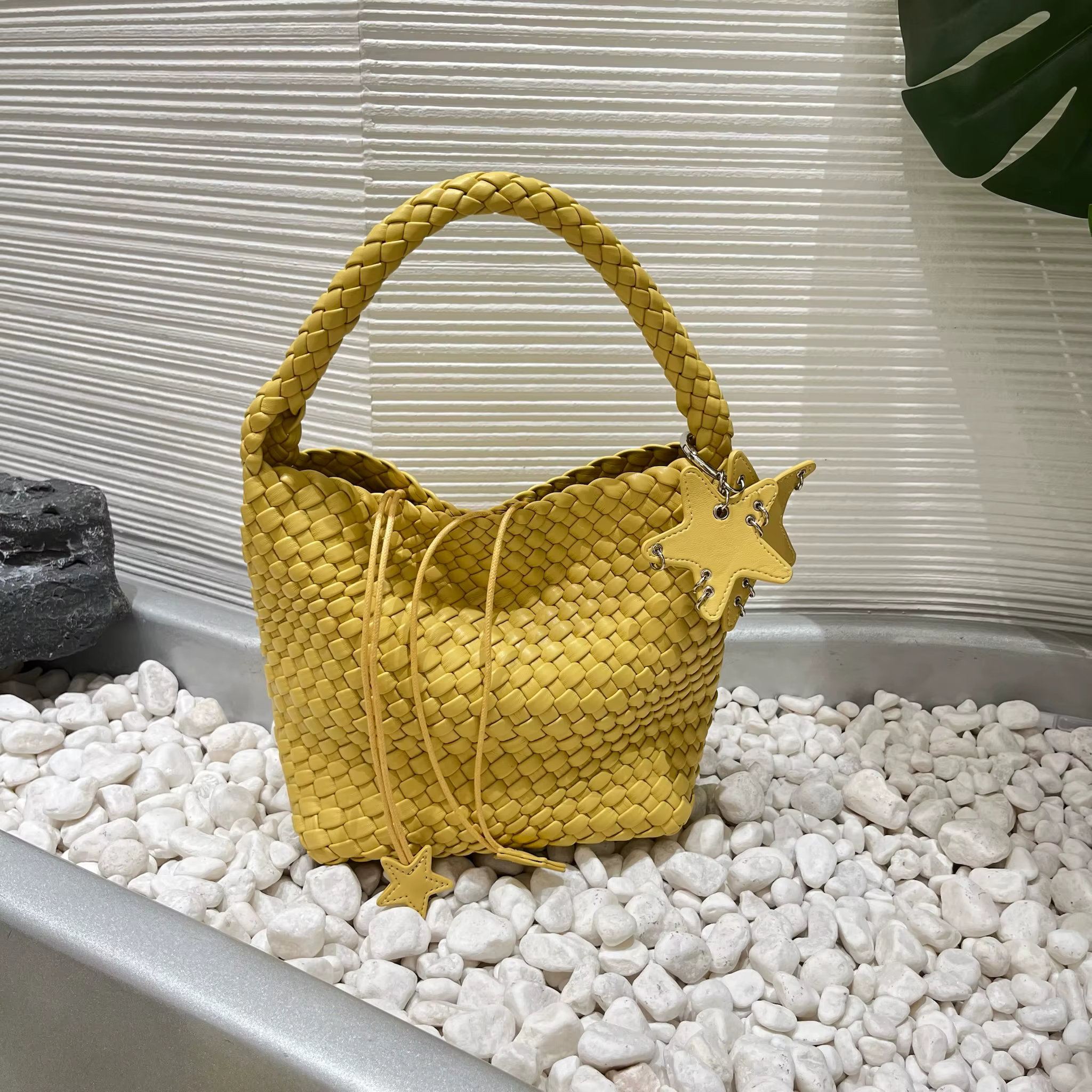 Sac à bandoulière seau série jaune pour femmes