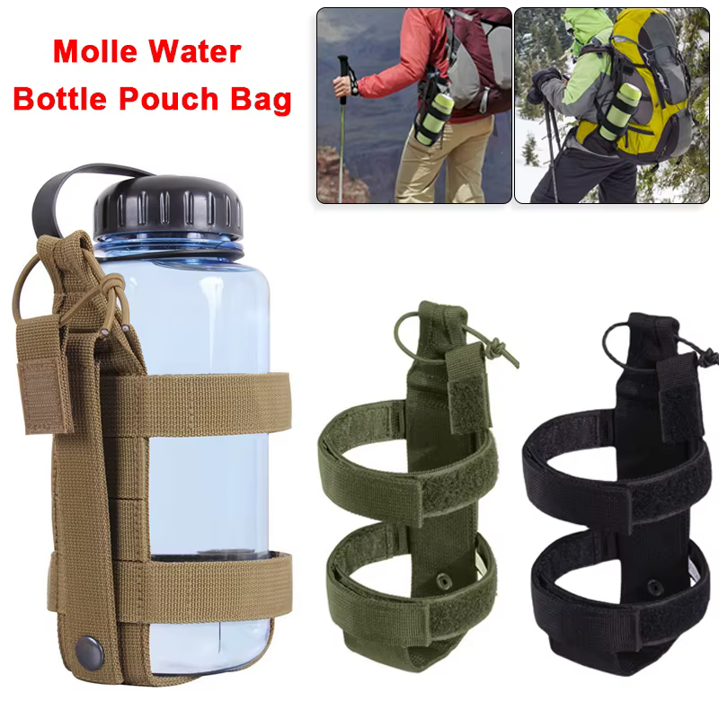 Molle bouteille d'eau pochette sac Portable militaire en plein air voyage randonnée porte-bouteille