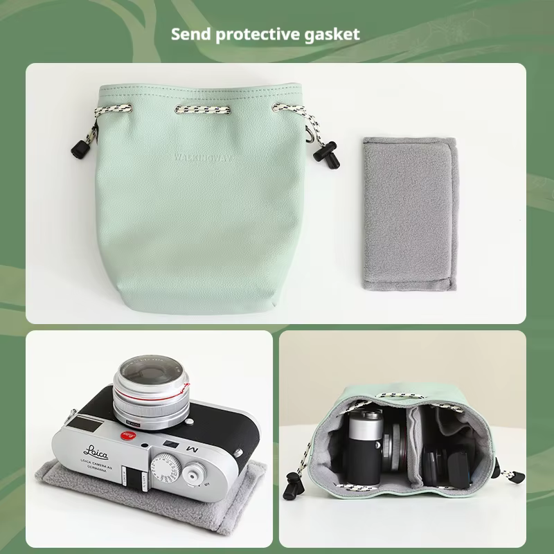 Sac d'appareil photo étanche en cuir, petit insert pour sac d'objectif de photographie, pochette Canon fujifilm DSLR, étui pour appareil photo avec bandoulière
