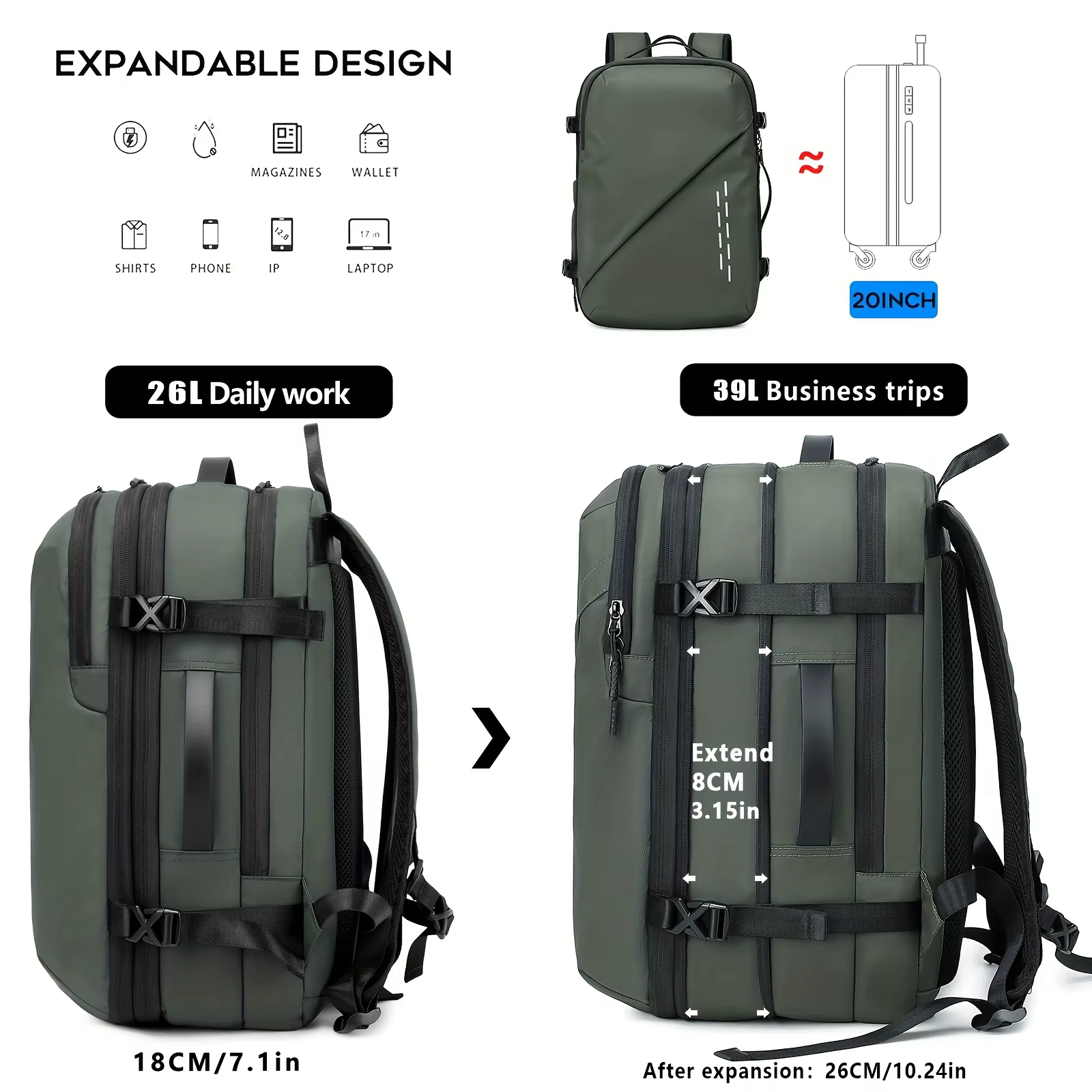 Sac à dos de compression sous vide de grande capacité