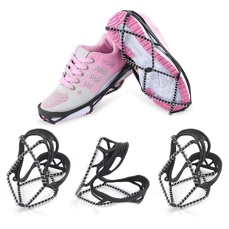 1 paire antidérapant glace neige pince couvre-chaussures Camping Sports de plein air couvre-chaussures marche Traction crampons glace Crampon couvre-chaussures