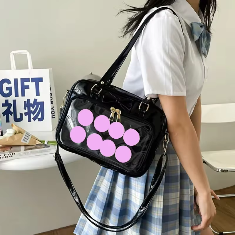 Transparent japonais mignon en cuir verni Itabag mode filles étudiant JK sac à bandoulière personnalité sac à bandoulière Ita sac aseoка