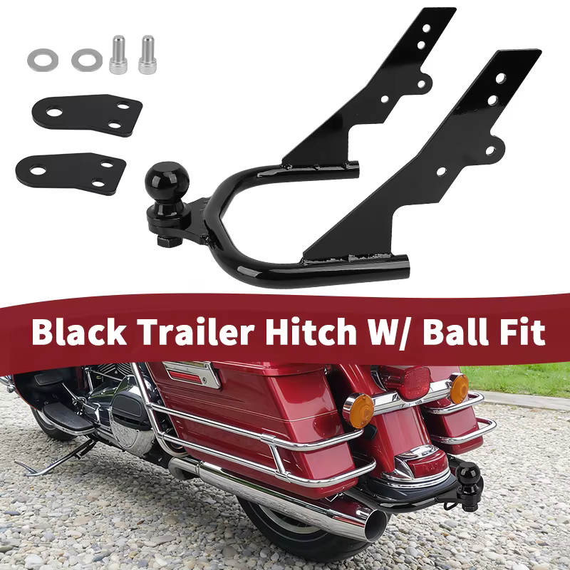 Attelage de remorque de moto noir avec boule pour Harley Touring Electra Street Tour Glide Road King FLHT FLHR FLTR 1994-2008
