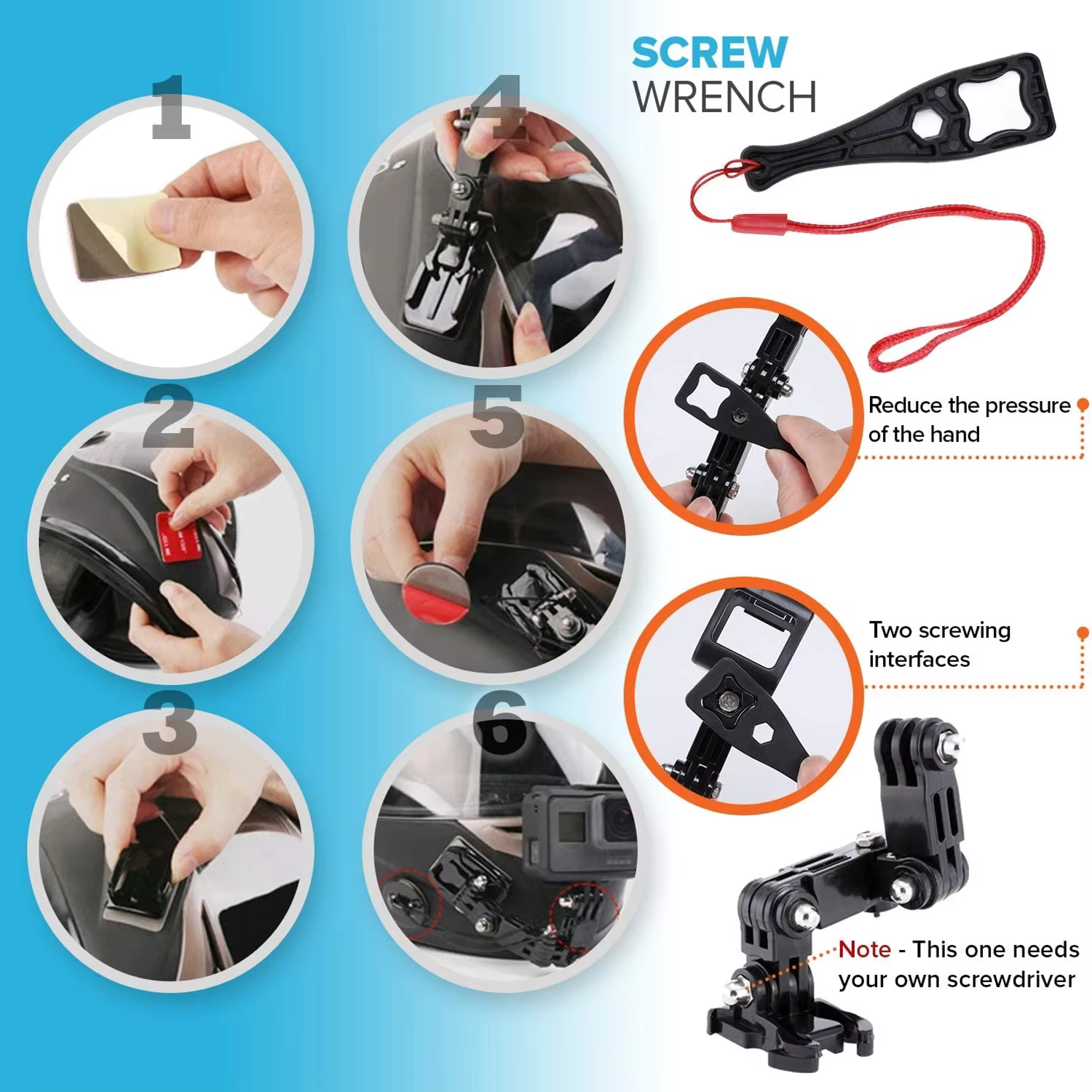 Go Pro – support de menton pour casque de moto