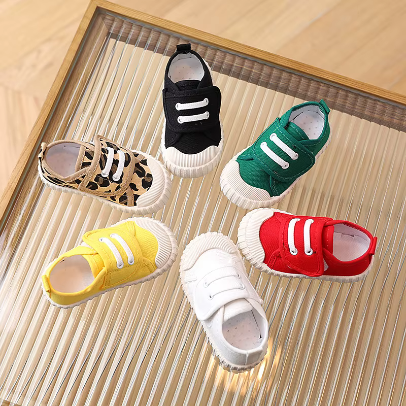 Baskets en toile pour enfants, chaussures décontractées pour tout-petits, confortables et douces, blanc non ald, chaussures solides pour bébés, garçons et filles