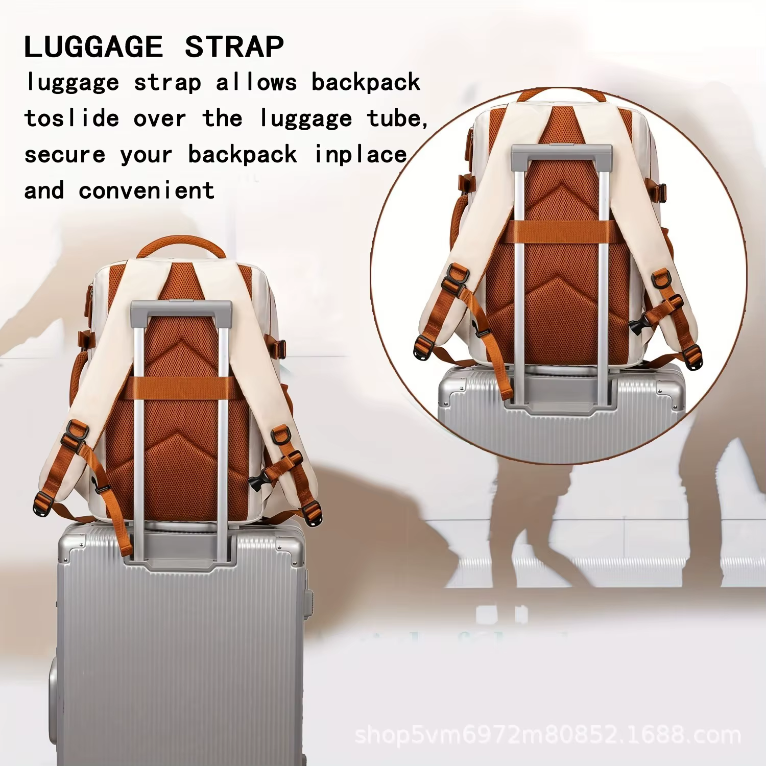 Sac à dos de voyage pour femme avec compartiment à chaussures adapté pour ordinateur portable de 15,6 pouces, sac à dos à bandoulière réglable