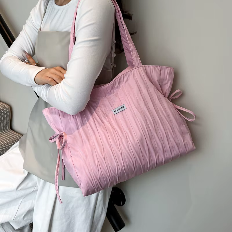 Sac à bandoulière pour femme, style coréen, sac en toile décontracté, sac fourre-tout pliable de style étranger pour femme, sac à bandoulière polyvalent grande capacité