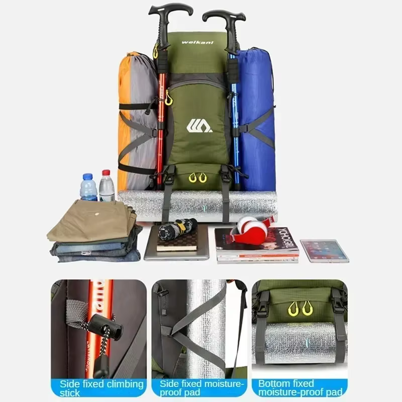 50L voyage sac à dos Camping sac pour hommes grand sac de randonnée touristique sac à dos étanche Sports de plein air escalade alpinisme sac