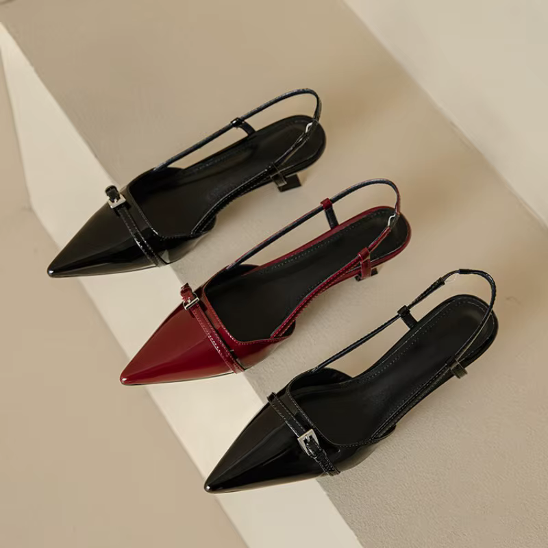 Chaussures habillées d'été en cuir verni pour femmes