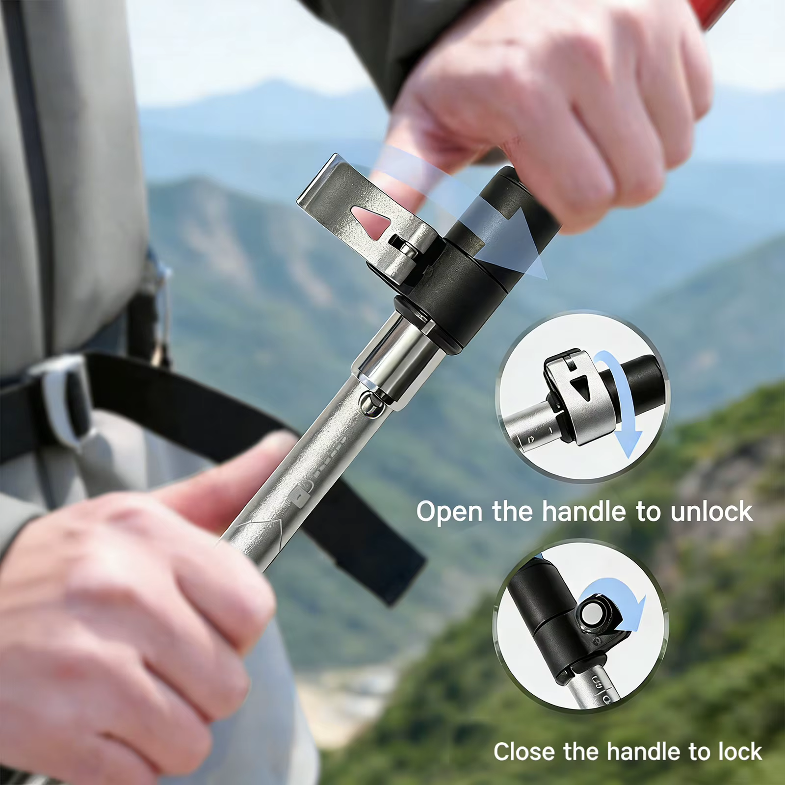 Bâton de randonnée pliable ultraléger 1 pièce