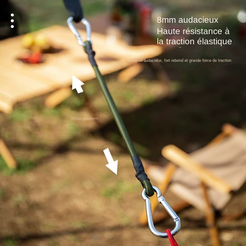 Cordon élastique robuste avec mousquetons pour kayak
