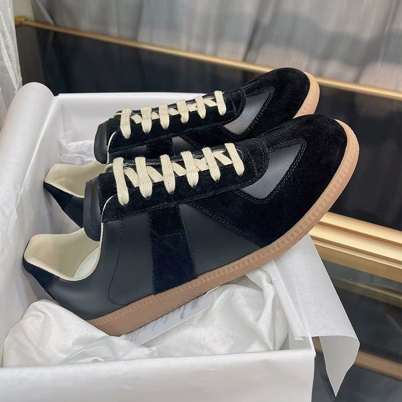 Sneakers rétro GAT, fabriquées à la main en cuir véritable, baskets de l'armée allemande, chaussures décontractées plates et luxueuses pour hommes et femmes, printemps automne, marche