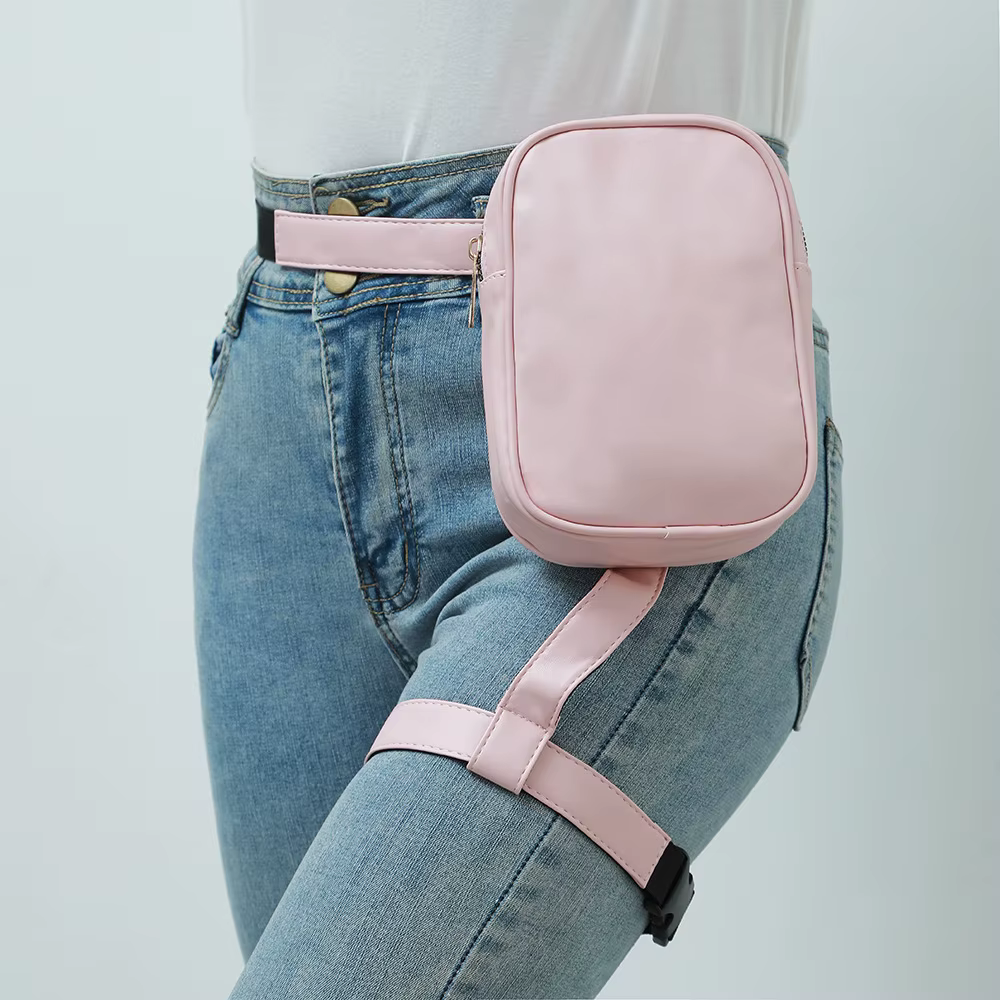 Cool Girl Bag Fanny Pack pour randonnée en plein air moto Сумка Muж Aan Leg Bag à la mode élégant noir femmes taille jambe ceinture en cuir