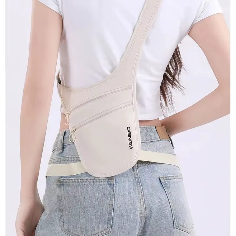 Sac bandoulière unisexe antivol avec ceinture porte-argent pour voyage