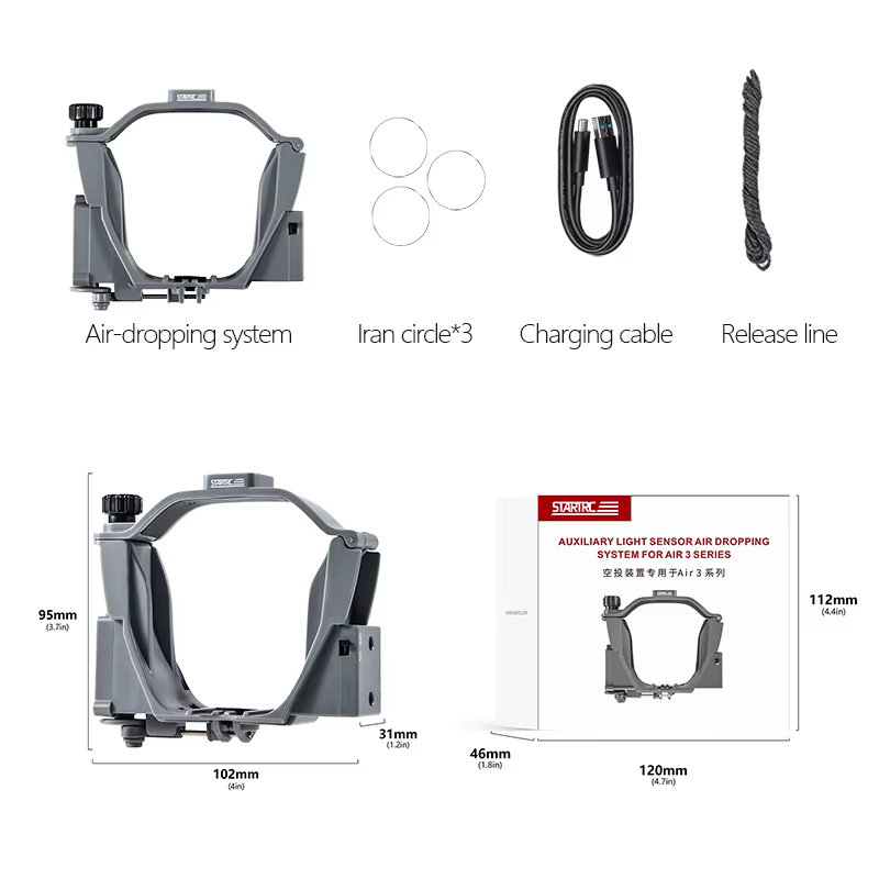 Système de largage aérien amélioré 12KM pour accessoires de drone DJI Air 3S, dispositif de transport de charge utile pour drone DJI Air 3