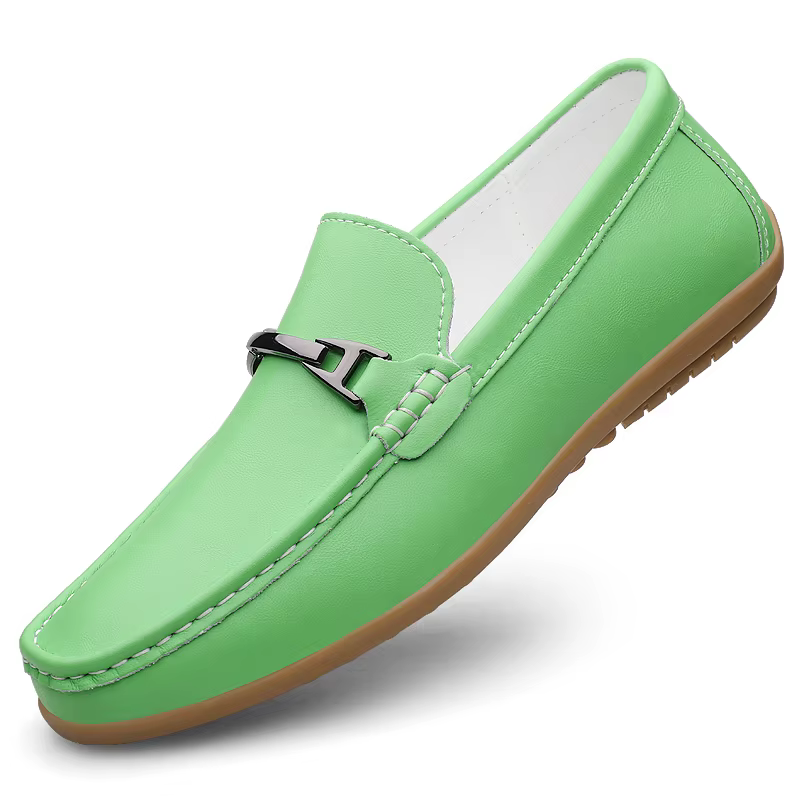 Mocassins roses hommes chaussures décontractées en cuir sans lacet