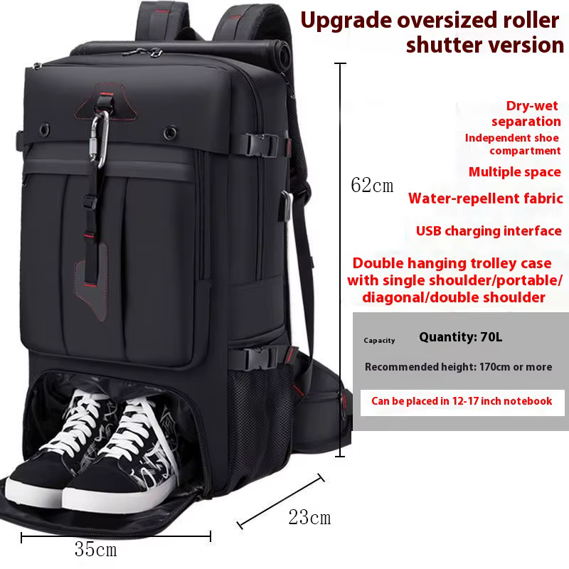 Sac à dos de voyage de grande capacité 50L 70L