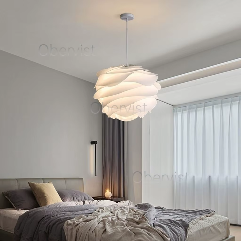 Lustre en forme de rose blanche de designer danois pour îlot de cuisine, chambre à coucher, restaurant romantique, lampe décorative en pétales d'acrylique