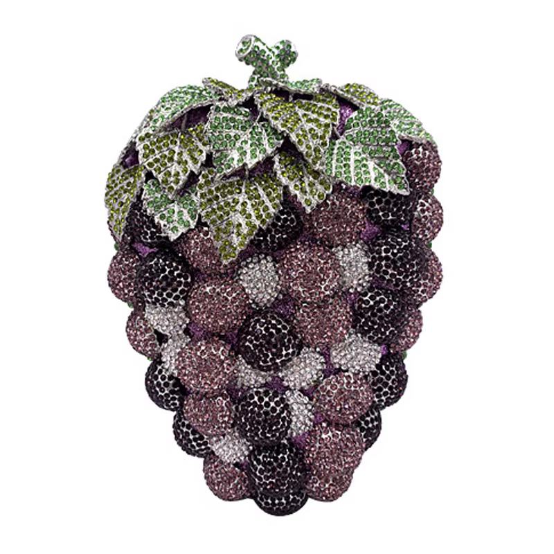 Mode raisin cristal sacs sac à main violet concepteur femmes fête embrayages Mini pochettes livraison directe mariage mariée sacs à main