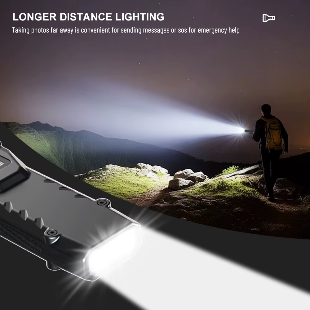 Asafee V007 lampe de poche tactique Portable 1200LM Ultra Double queue torche projecteur latéral Rechargeable