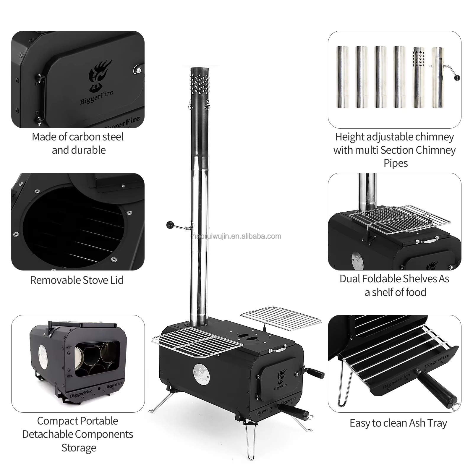 Mini poêle de tente cloche Portable pliable