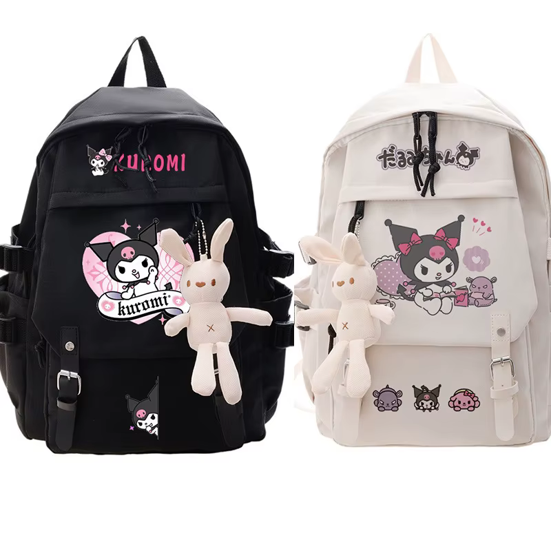 Sac à dos Kuromi Anime pour étudiants, sac d'école, sac à dos de dessin animé, sac de voyage, sac à dos d'extérieur, cadeaux pour enfants