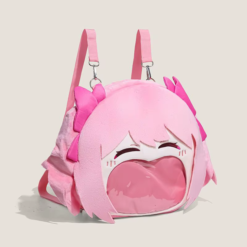 Mahou Shoujo Madoka Magica peluche Itabag sac à dos Anime Transparent grande bouche sac Kawaii sac à bandoulière Cosplay Badge cadeau de vacances