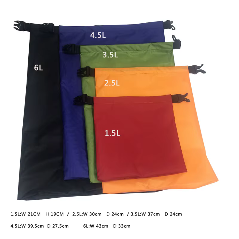 5 pièces sac sec étanche pour Camping dérive randonnée natation Rafting kayak rivière Trekking sacs sac de rangement en plein air