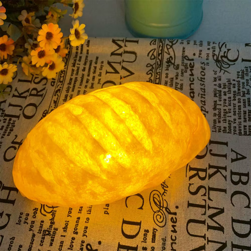 Lampe LED artificielle en forme de Croissant de pain, luminaire décoratif d'intérieur, idéal comme cadeau