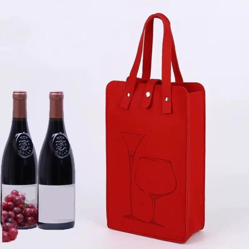 Nouveau Feutre vin rouge sac cadeau Double vin