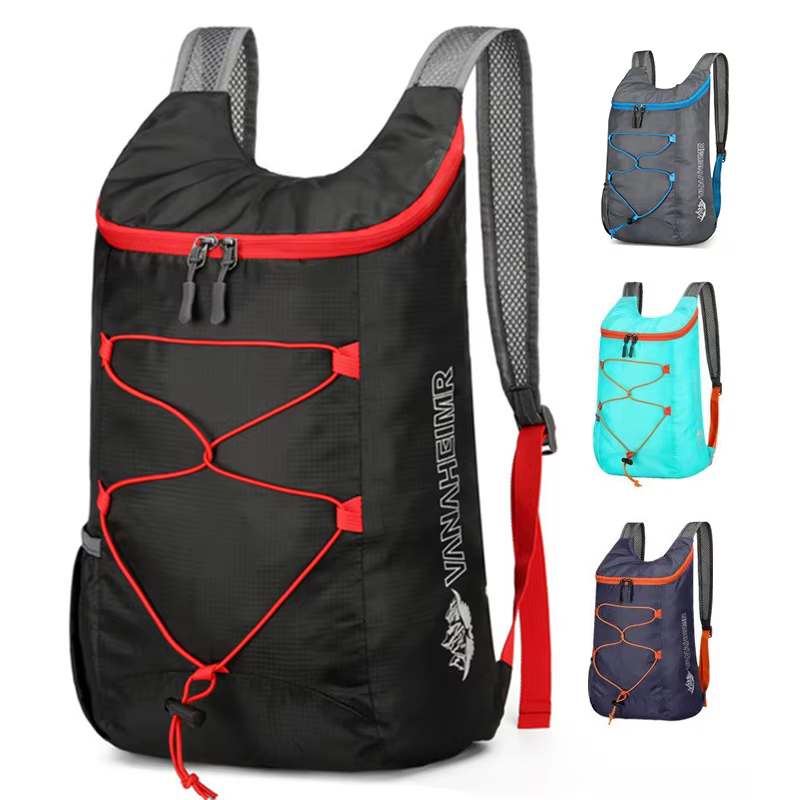 Camping randonnée multifonctionnel en plein air pliant sport sac à dos Ultra léger transportant imperméable en tissu Nylon sac de Fitness