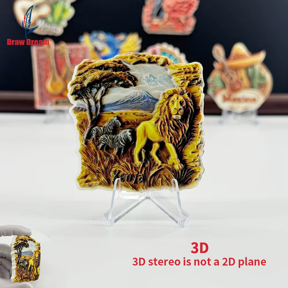 Autocollant 3D créatif Lion de la savane du Kenya