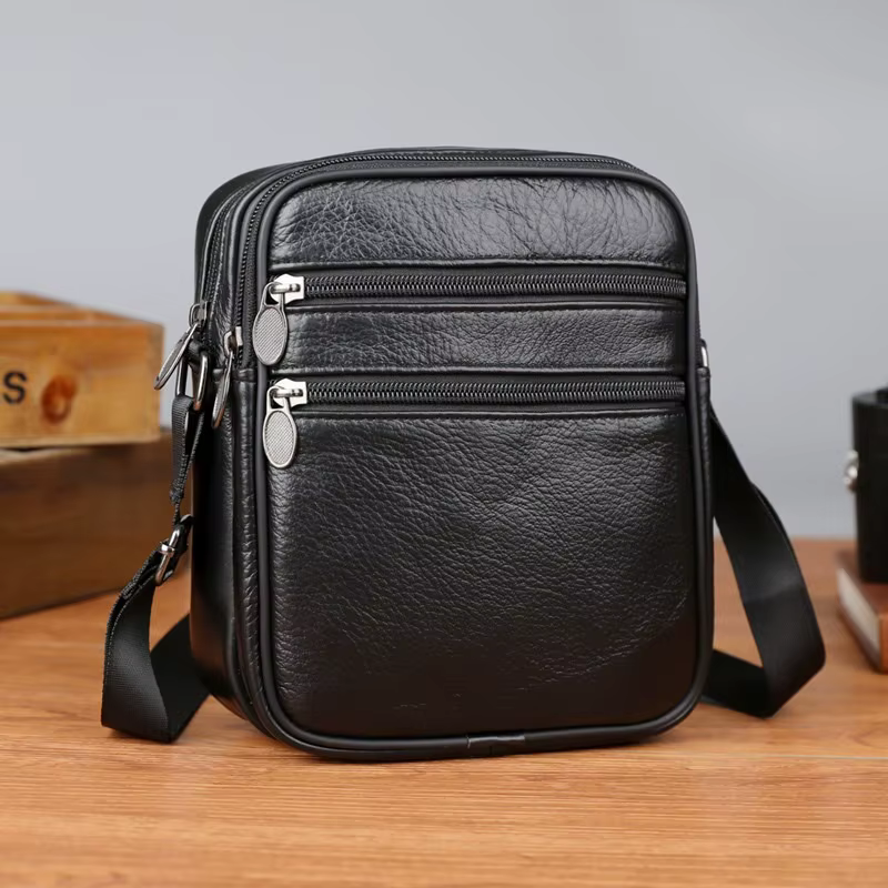 Sac à bandoulière pour homme en cuir véritable