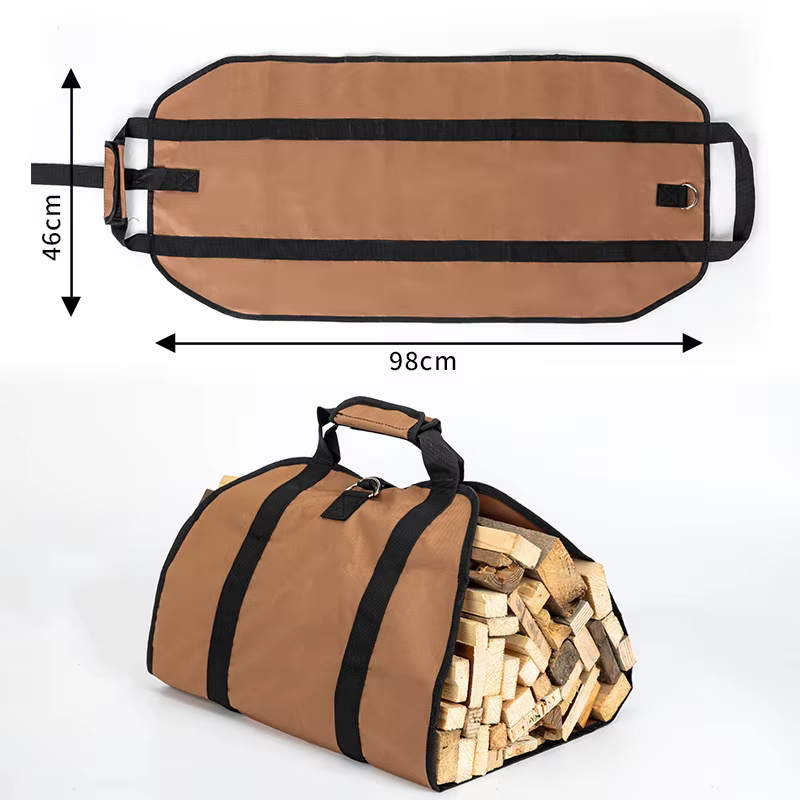 Sac de rangement portable et durable pour bois de chauffage