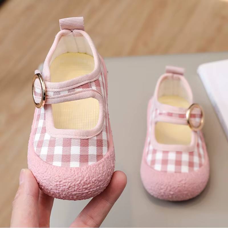 Chaussures en toile pour enfants automne nouvelle fille chaussure en toile mode filles chaussures décontractées bouche carrée enfant chaussures anti-dérapant filles chaussures