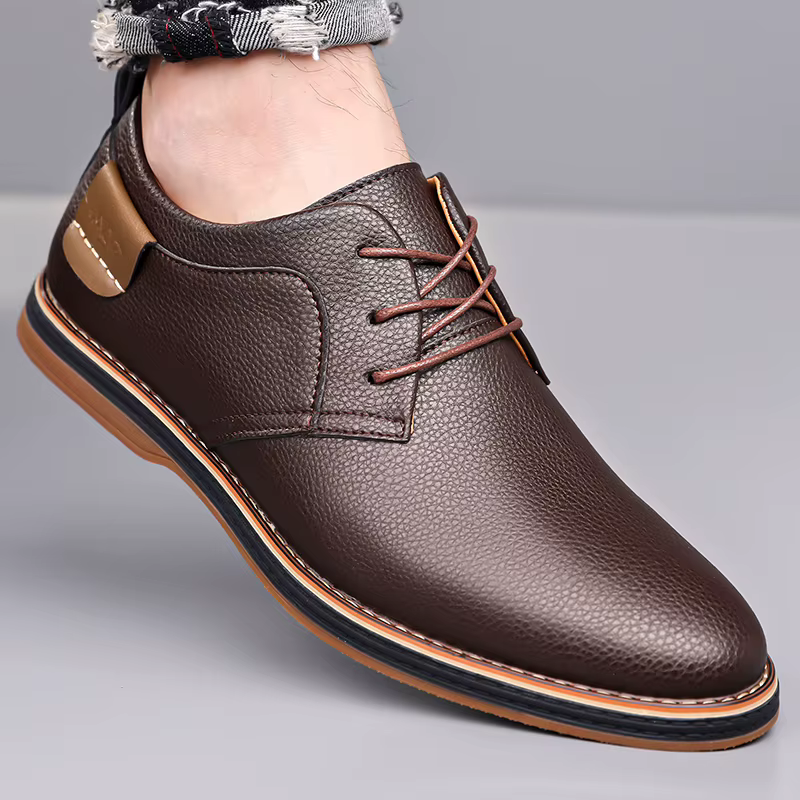 Chaussures en cuir pour hommes, confortables et respirantes, semelle souple antidérapante, pour la conduite, l'extérieur et les trajets quotidiens - XH202