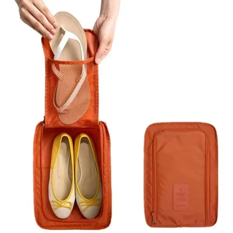 Sacs à chaussures portables, supports de voyage, sac à main de rangement pliable multifonction, Mini pochette à chaussures de couleur unie de grande capacité, organisateur
