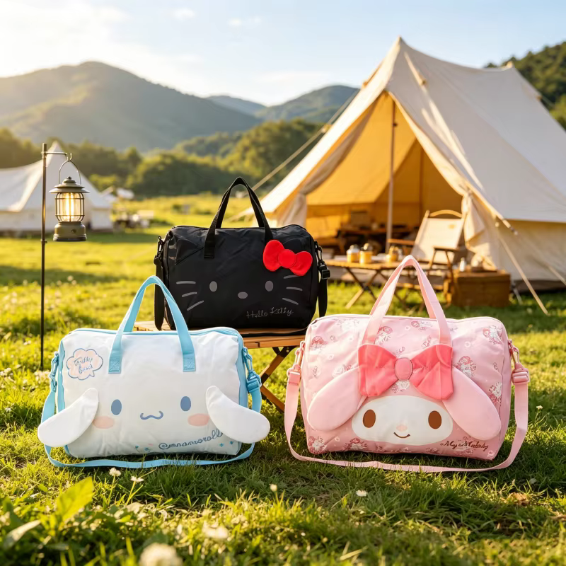 Sac de voyage Kuromi, sac à main de voyage portable Hello Kitty, sac de voyage pliable Pompom Purin My Melody Cinnamoroll