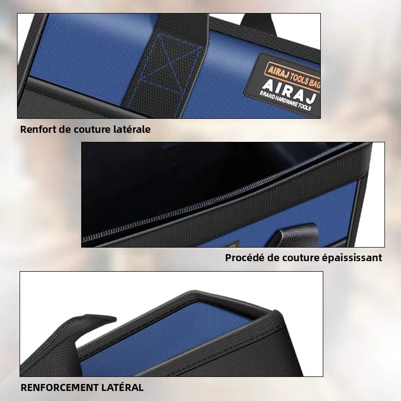 AIRAJ – sac à outils multifonctionnel, sac de rangement pour outils électriques, pour électriciens, imperméable, résistant à l'usure, sac à main de grande capacité