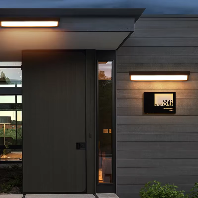 Lampe murale solaire à détecteur de mouvement, lampe LED étanche pour escaliers, portail, jardin, entrée, numéro de maison, en-tête de porte, sans perçage