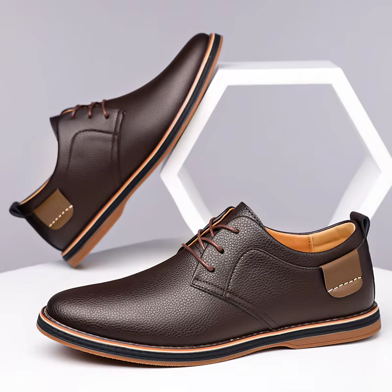 Chaussures en cuir pour hommes, confortables et respirantes, semelle souple antidérapante, pour la conduite, l'extérieur et les trajets quotidiens - XH202