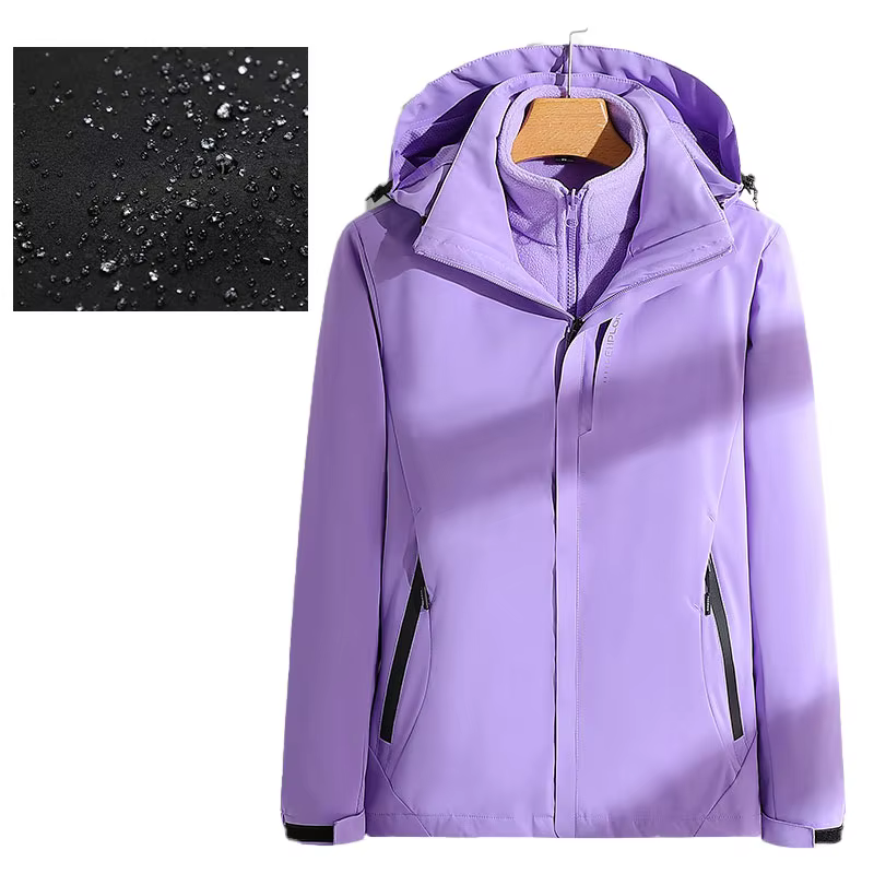 Femme randonnée veste hiver extérieur 3 en 1 imperméable coupe-vent manteaux chaud épaissi solide Camping escalade polaire veste à capuche