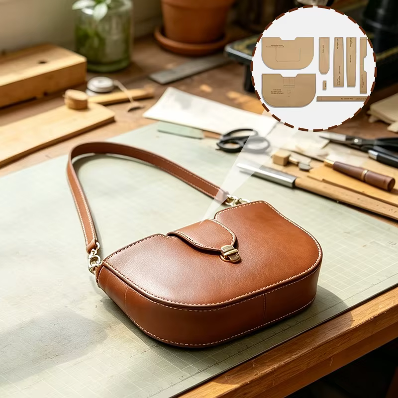 NUBECOM 8 pièces – Modèles de sacs à main et sacs à bandoulière pour femmes en papier kraft, patrons de couture, gabarits de modèles pour artisanat du cuir DIY