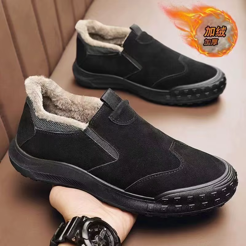 Bottes de neige pour hommes, chaussures en coton, chaussures de marche en plein air, mocassins légers et confortables, nouvelle collection hiver 2025