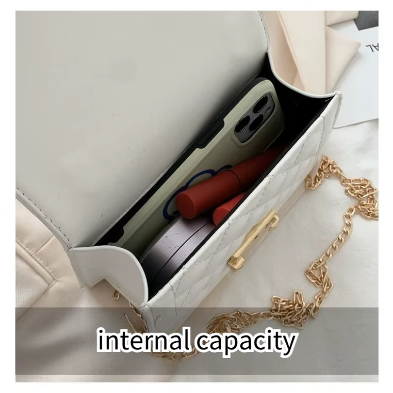 Sac carré compact pour femme, populaire auprès des influenceuses, sac à chaîne classique et simple, sac à main et bandoulière pour le quotidien