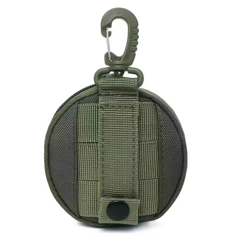 Pochette utilitaire modulaire pour l'extérieur | Petit sac rond compatible MOLLE | Pour la chasse et l'exploration